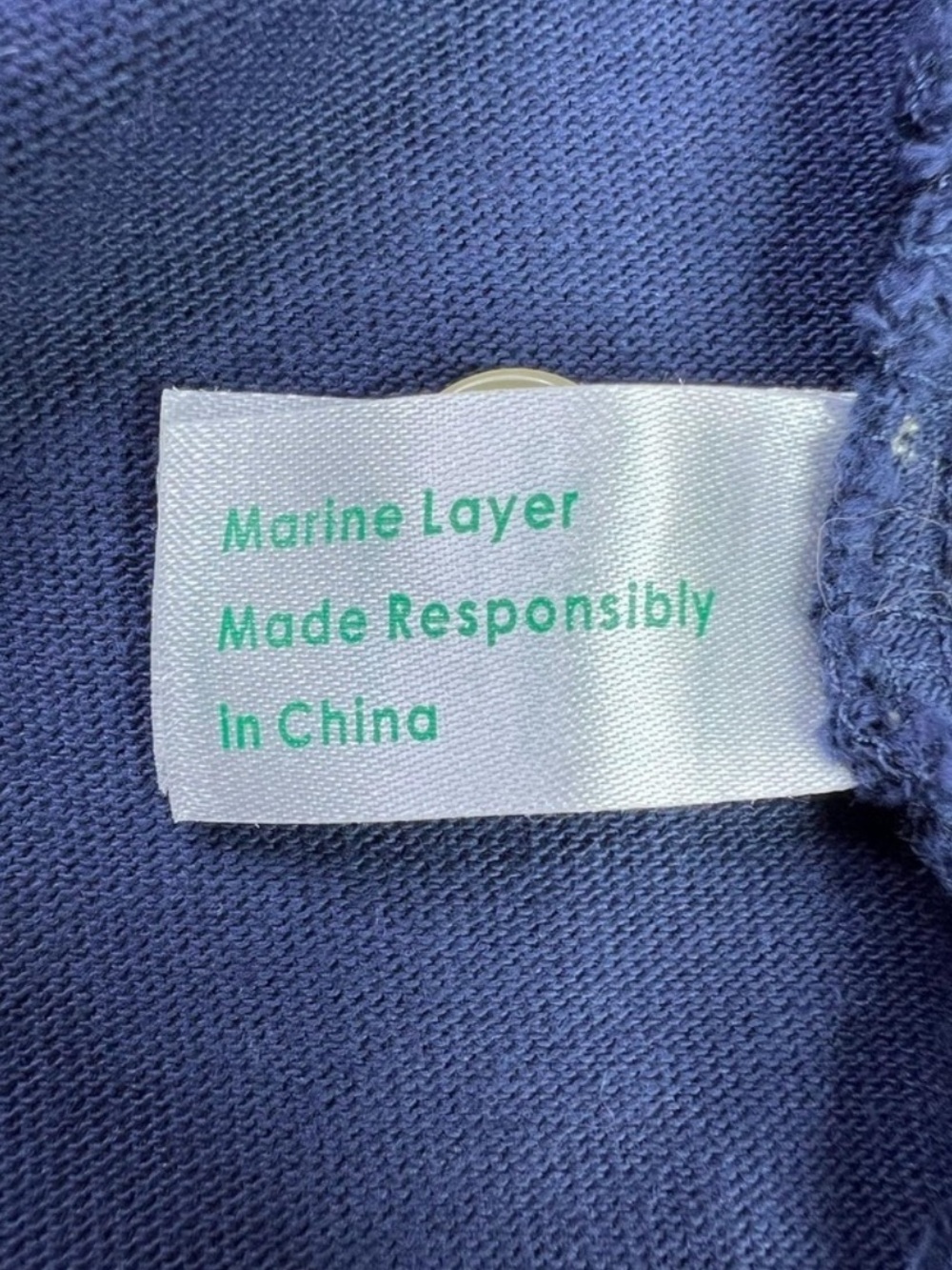 Marine Layer Rugby Polo Shirt Blue Striped Cotton Long Sleeve Casual Men’s Large - Picture 12 of 14